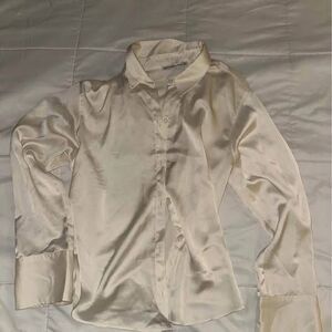 White satin Abercrombie shirt
